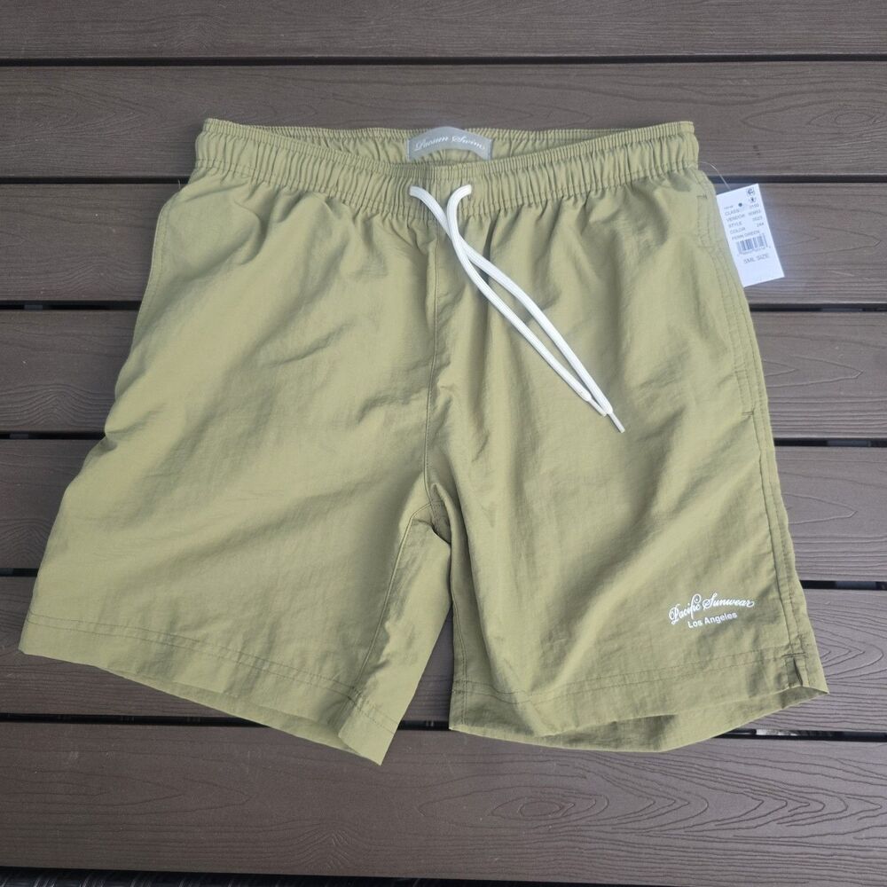 Pacsun Men's Fern Green  Mesh Lined Swim Shorts Size S New